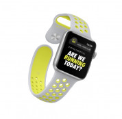 Apple Watch Nike+ Sport Band - оригинална силиконова каишка за Apple Watch 38мм, 40мм (сив-жълт) (reconditioned) (Apple Box) 1