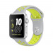 Apple Watch Nike+ Sport Band - оригинална силиконова каишка за Apple Watch 38мм, 40мм (сив-жълт) (reconditioned) (Apple Box) 4