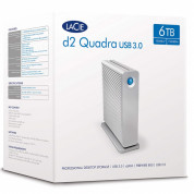 LaCie d2 Quadra USB-C 3.0 7200RPM 6TB - външен хард диск с USB-C (сребрист) 6