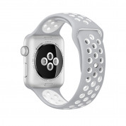 Apple Watch Nike+ Sport Band - оригинална силиконова каишка за Apple Watch 38мм, 40мм (сив-бял) (reconditioned) (Apple Box)