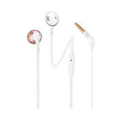 JBL T205 Earbud Headphones - слушалки с микрофон за мобилни устройства (бял-розово злато)