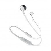 JBL Tune T205 Wireless Earbud Headphones - безжични слушалки с микрофон за мобилни устройства (бял-сребрист)