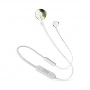 JBL Tune T205 Wireless Earbud Headphones - безжични слушалки с микрофон за мобилни устройства (бял-златист)