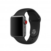 Apple Sport Band S/M & M/L - оригинална силиконова каишка за Apple Watch 38мм, 40мм (черен) (reconditioned) (Apple Box)