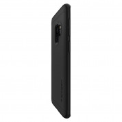 Spigen Thin Fit 360 - комплект тънък матиран кейс и стъклено защитно покритие за целия дисплей за Samsung Galaxy S9 (черен) 4