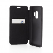 BMW Signature Leather Booktype Case - кожен калъф (естествена кожа), тип портфейл за Samsung Galaxy S9 (черен) 1