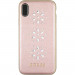 Guess Studs and Sparkles Leather Hard Case - дизайнерски кожен кейс за iPhone XS, iPhone X (розово злато) 1