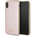 Guess Studs and Sparkles Leather Hard Case - дизайнерски кожен кейс за iPhone XS, iPhone X (розово злато) 3