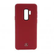 Mercedes-Benz Liquid Silicone Case - оригинален твърд силиконов кейс за Samsung Galaxy S9 Plus (червен)