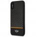 Mini Cooper Carbon Fiber Soft Case - дизайнерски карбонов кейс с TPU рамка за iPhone XS, iPhone X (черен) 5