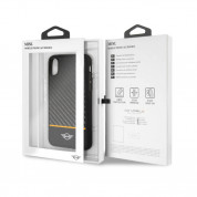 Mini Cooper Carbon Fiber Soft Case - дизайнерски карбонов кейс с TPU рамка за iPhone XS, iPhone X (черен) 6