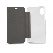 Mini Cooper Debossed Circle PU Leather Booktype Case - кожен калъф, тип портфейл за iPhone XS, iPhone X (черен) 8