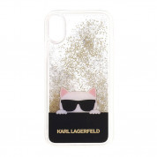 Karl Lagerfeld Choupette Sunglasses Glitter Hard Case - дизайнерски кейс с висока защита за iPhone XS, iPhone X (черен) 1