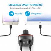 Anker PowerDrive+ 2 Ports Quick Charge 3.0 42W Dual USB Car Charger с PowerIQ - зарядно за кола с два USB изхода и технология за бързо зареждане (черен) 3