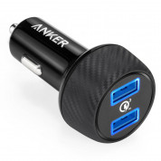 Anker PowerDrive Speed 2 Ports Quick Charge 3.0 39W Dual USB Car Charger с PowerIQ и VoltageBoost - зарядно за кола с два USB изхода и технология за бързо зареждане (черен)