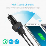 Anker PowerDrive Speed 2 Ports Quick Charge 3.0 39W Dual USB Car Charger с PowerIQ и VoltageBoost - зарядно за кола с два USB изхода и технология за бързо зареждане (черен) 2