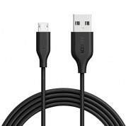 Anker Powerline Micro USB Cable 1.8m - качествен кабел за зареждане на устройства с microUSB (1.8 м) (черен)