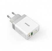 Anker PowerPort+ 1 18W Quick Charge 3.0 USB Charger с PowerIQ - захранване за ел. мрежа с USB изход и технология за бързо зареждане (бял)