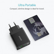 Anker PowerPort+ 1 18W Quick Charge 3.0 USB Charger с PowerIQ - захранване за ел. мрежа с USB изход, технология за бързо зареждане и microUSB кабел (черен) 3