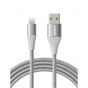 Anker PowerLine+ II USB-A to Lightning Cable - сертифициран (MFi) USB към Lightning кабел за Apple устройства с Lightning порт (180 см) (сребрист)
