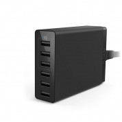 Anker PowerPort 6 Ports (30W) с PowerIQ и VoltageBoost - захранване с 6 x USB изхода за мобилни телефони и таблети (черен) 
