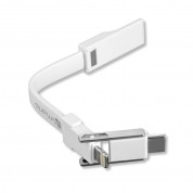 4smarts 3in1 Mini Cable KeyRing - кабел тип ключодържател за Lightning, USB-C и MicroUSB стандарти (бял) 2