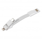 4smarts 3in1 Mini Cable KeyRing - кабел тип ключодържател за Lightning, USB-C и MicroUSB стандарти (бял) 3