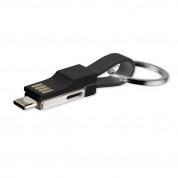 4smarts 3in1 Mini Cable KeyRing - кабел тип ключодържател за Lightning, USB-C и MicroUSB стандарти (черен)