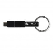 4smarts 3in1 Mini Cable KeyRing - кабел тип ключодържател за Lightning, USB-C и MicroUSB стандарти (черен) 1