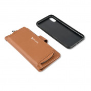 4smarts Ultimag 2in1 Flip Wallet and Car Case - кожен калъф и кейс с магнитно захващане за iPhone XS, iPhone X (кафяв) 2