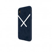 Adidas XbyO Or Moulded Case - поликарбонатов кейс с TPU рамка за iPhone XS, iPhone X (син)