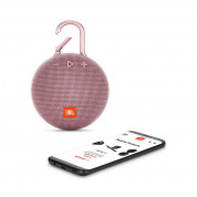 JBL Clip 3 - водоустойчив безжичен портативен спийкър (с карабинер) с микрофон за мобилни устройства (розов)  3