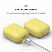 Elago Airpods Waterproof Case - водоустойчив силиконов калъф за Apple Airpods (жълт) 2
