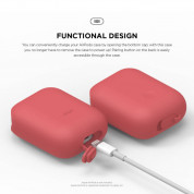 Elago Airpods Waterproof Case - водоустойчив силиконов калъф за Apple Airpods (червен) 2