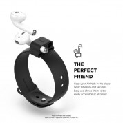 Elago AirPods Wrist Fit - силиконова верижка за китка и аксесоар за прикрепяне на Apple Airpods (черна) 1