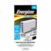 Energizer Multi Port 5 USB Wall Charger - захранване за ел. мрежа 8A с 5xUSB изхода (бял) 1