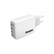 Energizer Multi Port 4 USB Wall Charger - захранване за ел. мрежа 4.2A с 4xUSB изхода (бял)