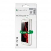 4smarts 360° Protection Set - тънък силиконов кейс и стъклено защитно покритие за дисплея на iPhone XS, iPhone X (прозрачен) 3