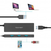 TeckNet HU05 USB 3.0 HUB - USB хъб с 4 USB 3.0 порта (черен)