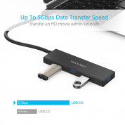 TeckNet HU05 USB 3.0 HUB - USB хъб с 4 USB 3.0 порта (черен) 3