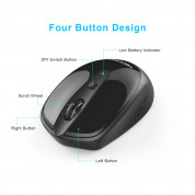 TeckNet M005 2.4G Wireless Mouse - малка безжична мишка (за Mac и PC) (черна) 3