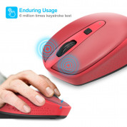 TeckNet M005 2.4G Wireless Mouse - малка безжична мишка (за Mac и PC) (червена) 1