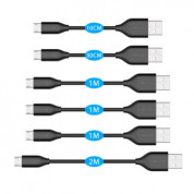 Tecknet PU001 6-pack microUSB Cables - комплект 6 броя качествени microUSB кабели за устройства с microUSB (различни дължини) 1