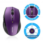 TeckNet M006 2.4G Wireless Mouse - ергономична безжична мишка (за Mac и PC) (лилав)