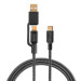 4smarts ComboCord 5A USB-A and USB-C to USB-C - качествен многофункционален кабел за USB към USB-C и USB-C към USB-C (черен) 1