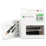 4smarts ComboCord 5A USB-A and USB-C to USB-C - качествен многофункционален кабел за USB към USB-C и USB-C към USB-C (черен) 5