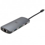 A-solar Xtorm XC005 USB-C Hub 5in1 Ethernet, 4K HDMI, SD and MicroSD Card, USB-C, USB-A - мултифункционален хъб за свързване на допълнителна периферия за MacBook и устройства с USB-C (тъмносив)