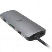 A-solar Xtorm XC005 USB-C Hub 5in1 Ethernet, 4K HDMI, SD and MicroSD Card, USB-C, USB-A - мултифункционален хъб за свързване на допълнителна периферия за MacBook и устройства с USB-C (тъмносив) 4