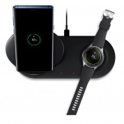 Samsung Wireless Fast Charger Duo EP-N6100TB - двойна поставка (пад) с Fast Charge за безжично захранване за Samsung Galaxy S10, S9, и QI съвместими устройства (черен)  6
