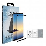Eiger 3D Glass Case Friendly Curved Tempered Glass - калено стъклено защитно покритие с извити ръбове за целия дисплея на Samsung Galaxy Note 9 (черен-прозрачен) 6
